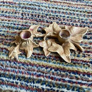 Vintage cast iron candle holder